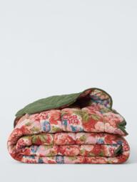 John Lewis x Sanderson Rose & Peony Quilted Scalloped Bedspread, Multi - thumbnail 4