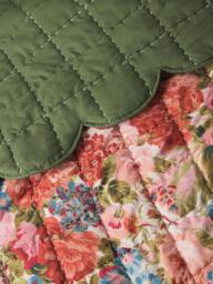 John Lewis x Sanderson Rose & Peony Quilted Scalloped Bedspread, Multi - thumbnail 3