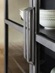 nkuku Takua 2 Door Iron Wide Display Cabinet, Grey - thumbnail 3