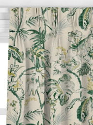 John Lewis Joanna Floral Made to Measure Curtains or Roman Blind, Woodland Green - thumbnail 6