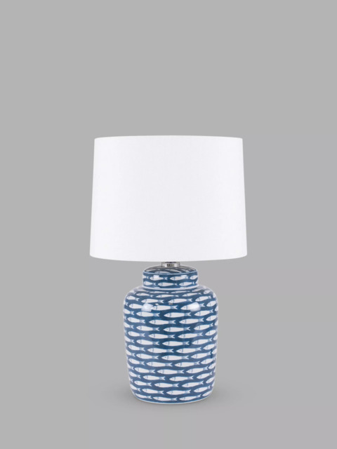 Pacific Shoal Fish Ceramic Table Lamp, Blue - image 1