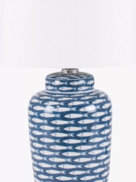 Pacific Shoal Fish Ceramic Table Lamp, Blue - thumbnail 2