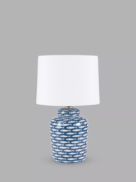 Pacific Shoal Fish Ceramic Table Lamp, Blue - thumbnail 1