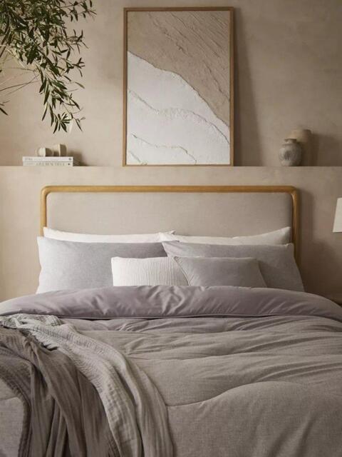 Night Lark Soft Weave Coverless Duvet, 4.5 Tog, Stone Grey - image 1