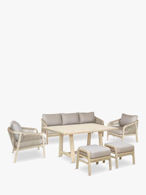KETTLER Cora Rope 7-Seater Casual Garden Dining Set, FSC-Certified (Acacia Wood), Natural - image 1