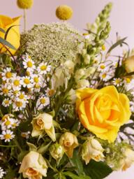 John Lewis Country Yellow Mixed Hand Tied Bouquet & Vase - thumbnail 2