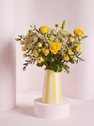 John Lewis Country Yellow Mixed Hand Tied Bouquet & Vase - thumbnail 1
