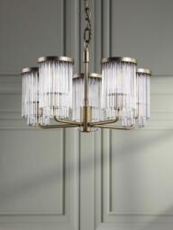 Laura Ashley Hilcote Glass Rods Pendant Ceiling Light, Matt Antique Brass - thumbnail 3