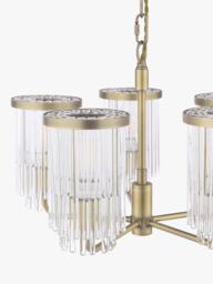 Laura Ashley Hilcote Glass Rods Pendant Ceiling Light, Matt Antique Brass - thumbnail 6