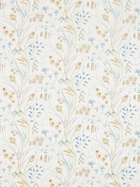 Sanderson Summer Harvest Made to Measure Curtains or Roman Blind, Cornflower/Wheat - image 1