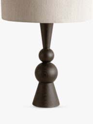 lights&lamps Carmine Smoked Wood Table Lamp, Dark Brown - thumbnail 2