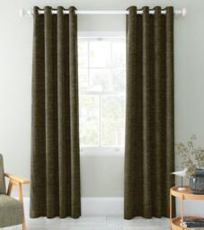 John Lewis Velvet Chenille Pair Heavyweight Thermal Lined Eyelet Curtains - thumbnail 3