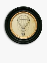 Brookpace Lascelles Air Balloon Round Porthole Framed Prints & Mirror, Set of 3, 36cm - thumbnail 4