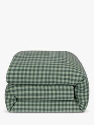 Piglet in Bed Gingham Linen Blend Bedding, Pine Green - thumbnail 3