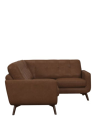 John Lewis Barbican RHF Chaise Leather Corner Sofa, Dark Leg - thumbnail 3