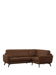 John Lewis Barbican RHF Chaise Leather Corner Sofa, Dark Leg - thumbnail 1