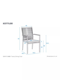 KETTLER Trento Garden Dining Chair, Set of 2, Pebble - thumbnail 6