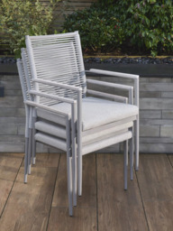 KETTLER Trento Garden Dining Chair, Set of 2, Pebble - thumbnail 5