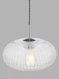 Där Edmond Ribbed Glass Ceiling Light, Clear/Polished Chrome - thumbnail 4
