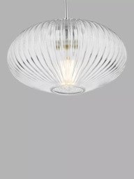 Där Edmond Ribbed Glass Ceiling Light, Clear/Polished Chrome - thumbnail 3