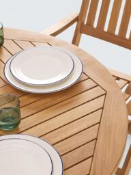 John Lewis Classic Teak Wood Folding Round Garden Dining Table, 110cm, Natural - thumbnail 3
