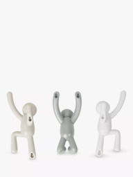 Umbra Buddy Wall-Mounted Coat Hook Hangers, Set of 3, Grey/Multi - thumbnail 3