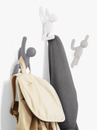Umbra Buddy Wall-Mounted Coat Hook Hangers, Set of 3, Grey/Multi - thumbnail 4