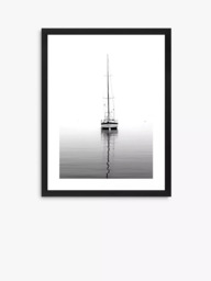 Brookpace Lascelles 'Yacht' Framed Print & Mount, 66 x 52cm, Black/White - thumbnail 1
