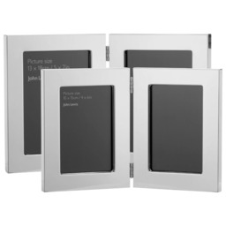 John Lewis Wide Border Double Photo Frame, Silver Plated - thumbnail 3