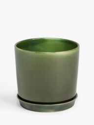 John Lewis Contemporary Glazed Stoneware Planter, 19.5cm