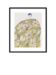John Lewis La Poire 'Summer Coat' Framed Print & Mount, Green/Apricot - thumbnail 1