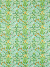 Morris & Co. Ben Pentreath Woodland Weeds Made to Measure Curtains or Roman Blind, Orange/Turquoise - thumbnail 1