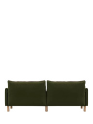 Cozmo Cozy 3 Seater RHF Chaise Sofa, Dark Green Velvet Natural Piping - thumbnail 5