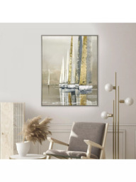 John Lewis Adelene Fletcher 'Golden Sails' Framed Canvas, 102.5 x 82.5cm, Gold - thumbnail 3