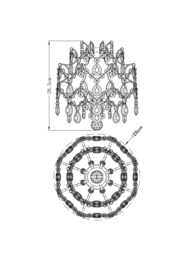 John Lewis Baroque Easy-to-Fit Ceiling Shade, Blue - thumbnail 2