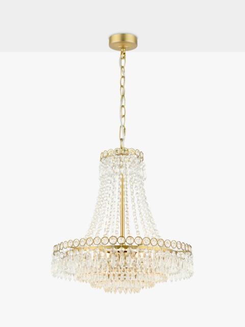 Laura Ashley Enid 5 Arm Crystal Chandelier Ceiling Light, Antique Brass - image 1
