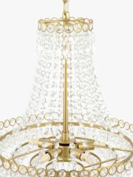 Laura Ashley Enid 5 Arm Crystal Chandelier Ceiling Light, Antique Brass - thumbnail 4