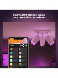 Philips Hue White & Colour Ambiance Fugato Smart 3 Light LED Ceiling Spotlight, White - thumbnail 3