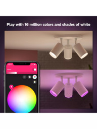 Philips Hue White & Colour Ambiance Fugato Smart 3 Light LED Ceiling Spotlight, White - thumbnail 2