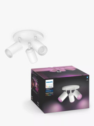 Philips Hue White & Colour Ambiance Fugato Smart 3 Light LED Ceiling Spotlight, White - thumbnail 1