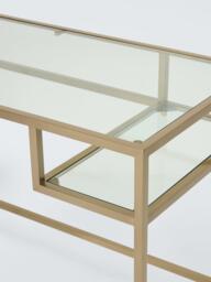 John Lewis Langham Glass Desk, Brass - thumbnail 4