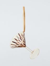 John Lewis The Connoisseur Cocktail Glass Bauble, Multi - thumbnail 1