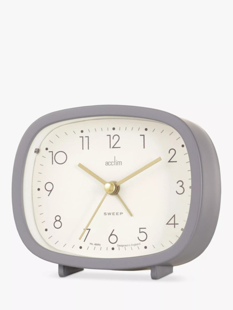 Acctim Ramsey Curved Non-Ticking Sweep Analogue Alarm Clock - image 1