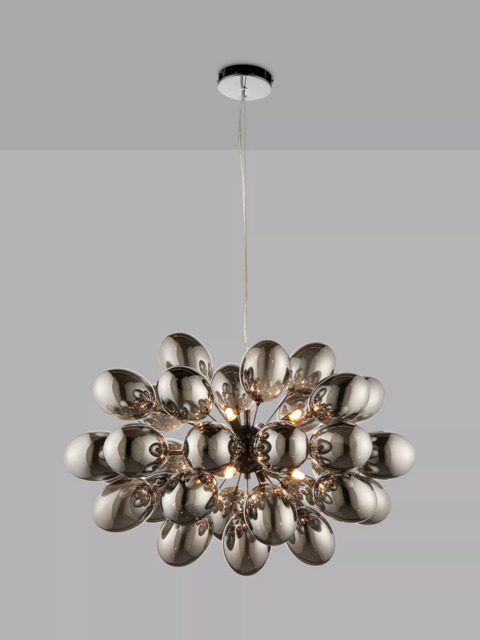 Bay Lighting Grandeur Glass Ceiling Light, Black Chrome - image 1