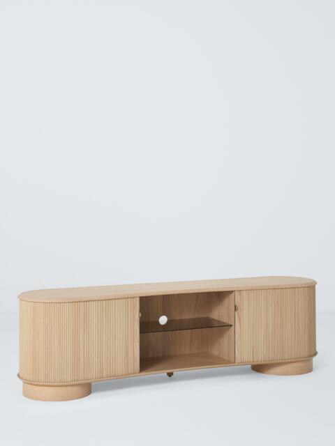 John Lewis Tambour Wood TV Unit, Oak - image 1