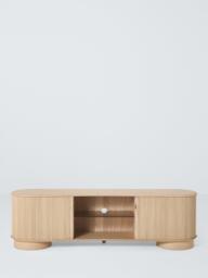 John Lewis Tambour Wood TV Unit, Oak - thumbnail 3