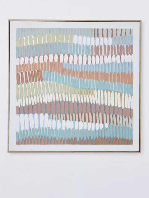 John Lewis 'Dash Texture' Framed Hand Painted 3D Canvas, 90 x 90cm, Cream - image 1