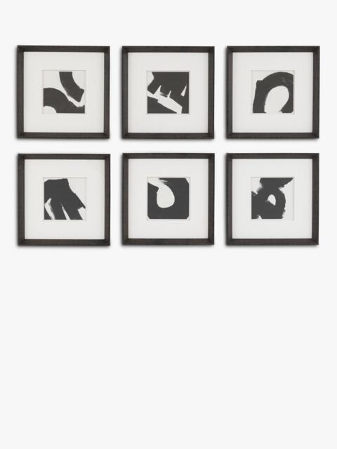 John Lewis Scandi Abstract Framed Print & Mount, Set of 6, 31 x 31cm, Black/White - image 1