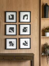 John Lewis Scandi Abstract Framed Print & Mount, Set of 6, 31 x 31cm, Black/White - thumbnail 2