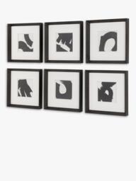 John Lewis Scandi Abstract Framed Print & Mount, Set of 6, 31 x 31cm, Black/White - thumbnail 6